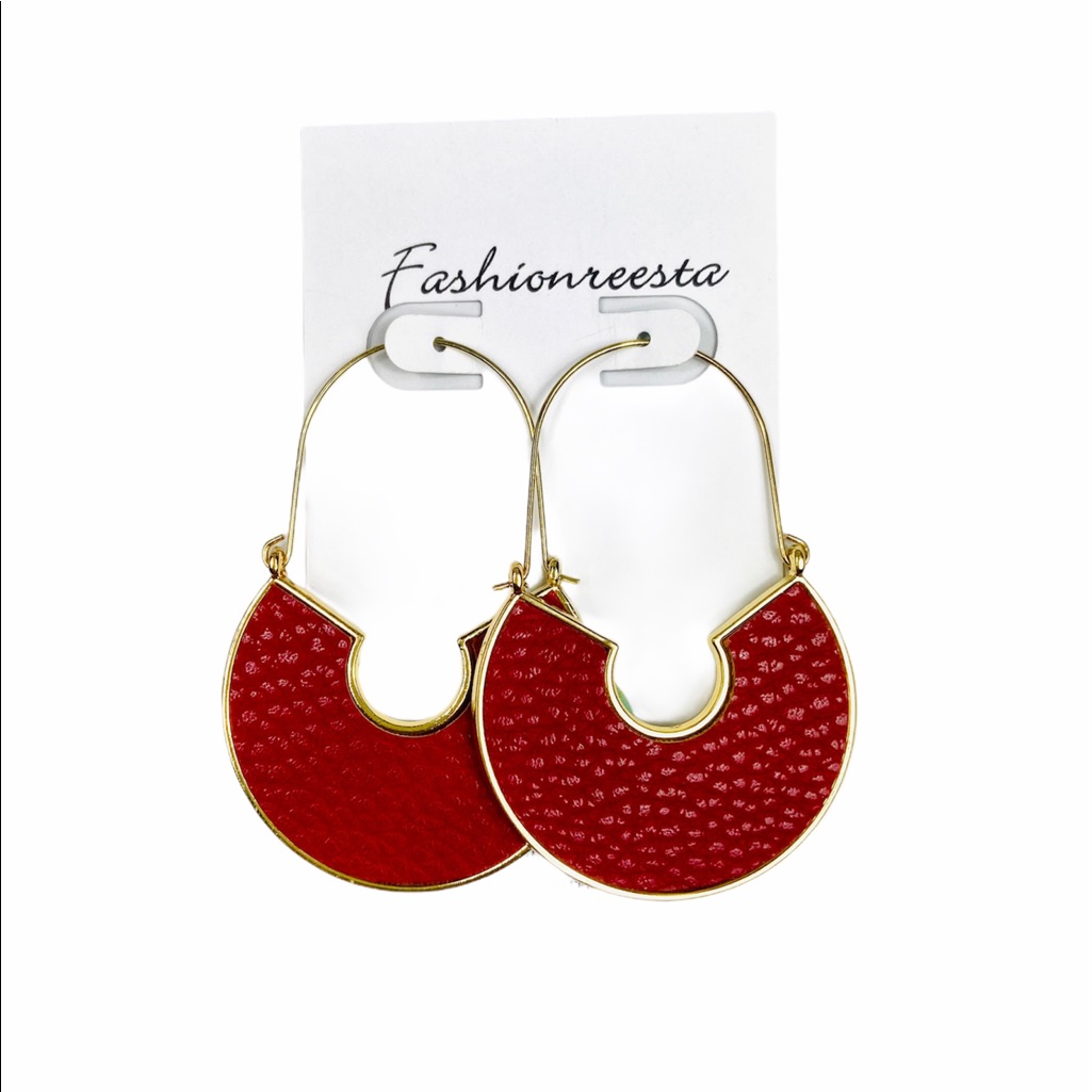 Wire Drop “Nette” Red Earrings